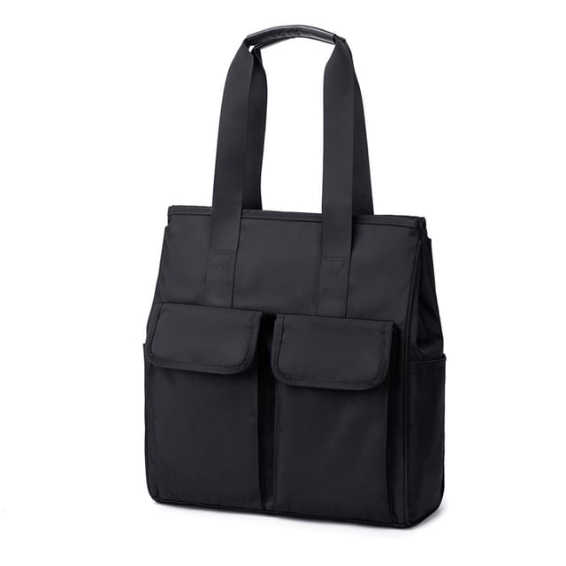 Melois-Multi pocket Plain Tote Bag