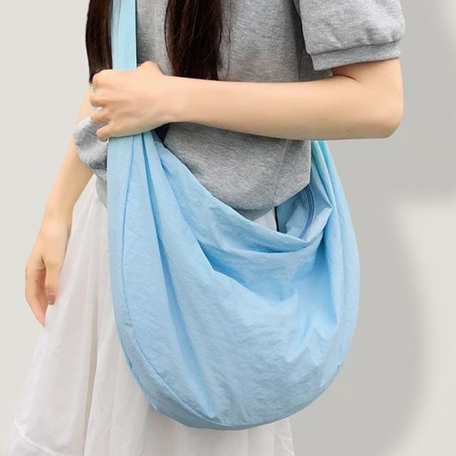 Melois-Nylon Plain Crossbody Bag