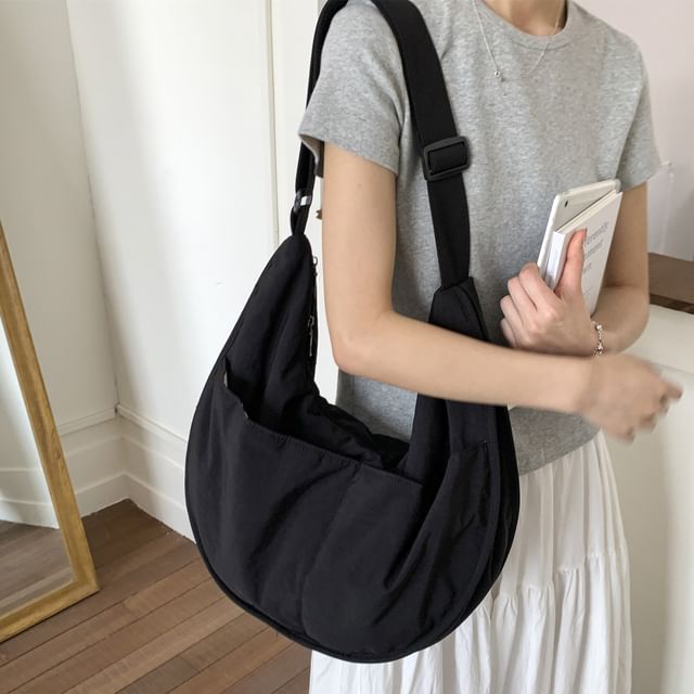 Melois-Nylon Plain Hobo Bag