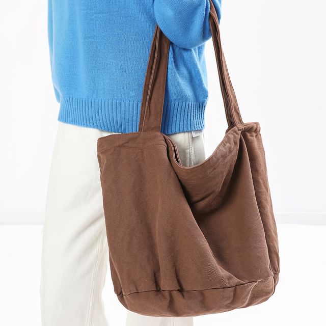 Melois-Plain Canvas Tote Bag