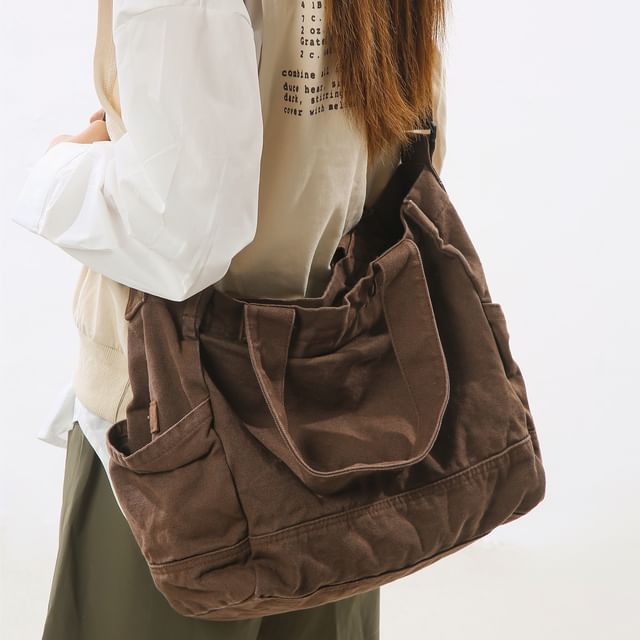 Melois-Plain Canvas Tote Bag