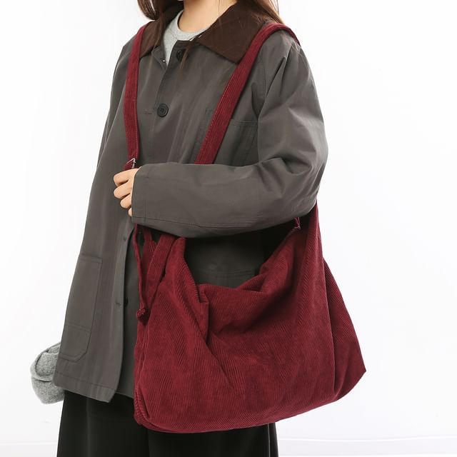 Melois-Plain Corduroy Crossbody Bag