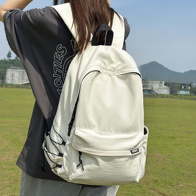 Melois-Plain Drawstring Nylon Backpack