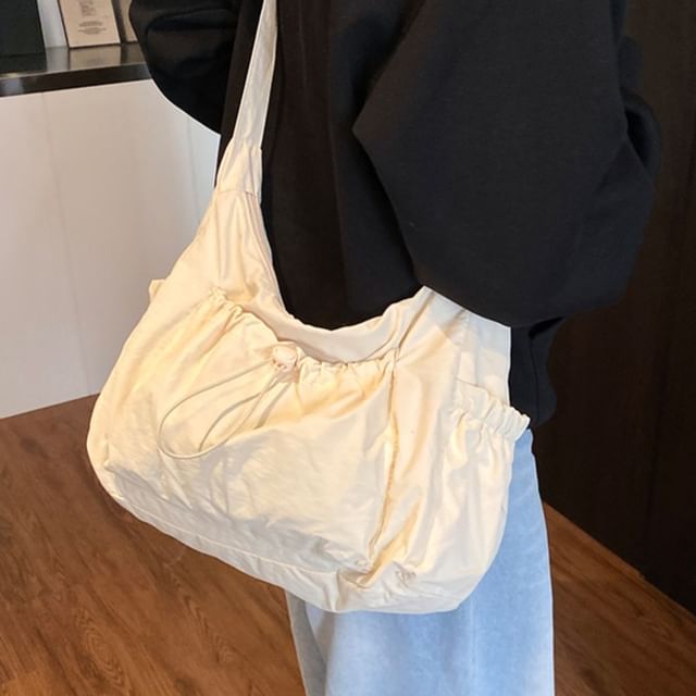 Melois-Plain Drawstring Nylon Crossbody Bag