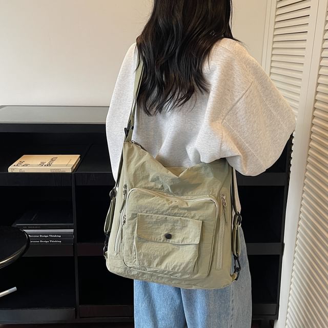 Melois-Plain Fabric Crossbody Bag