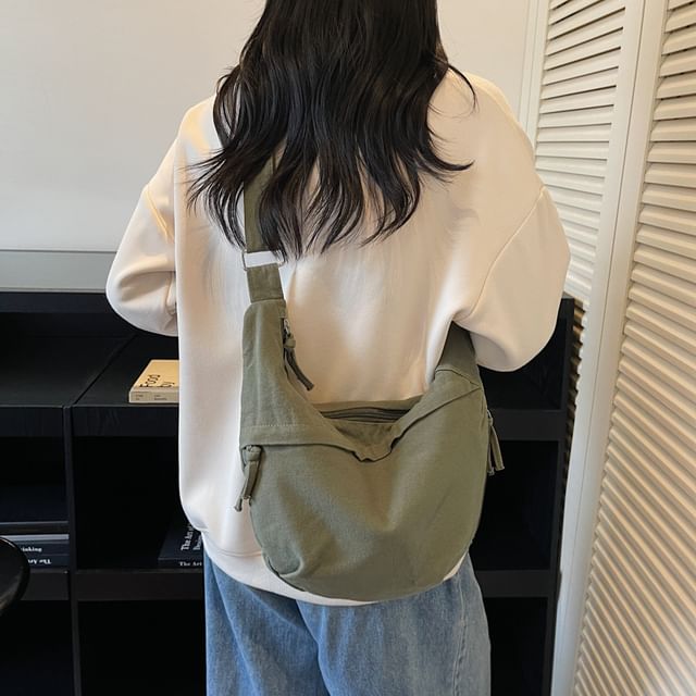Melois-Plain Nylon Crossbody Bag