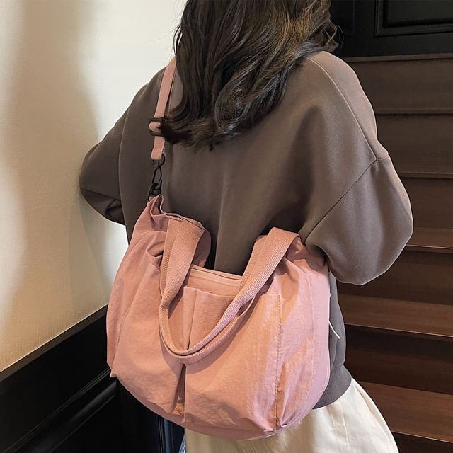 Melois-Textile Plain Crossbody Bag