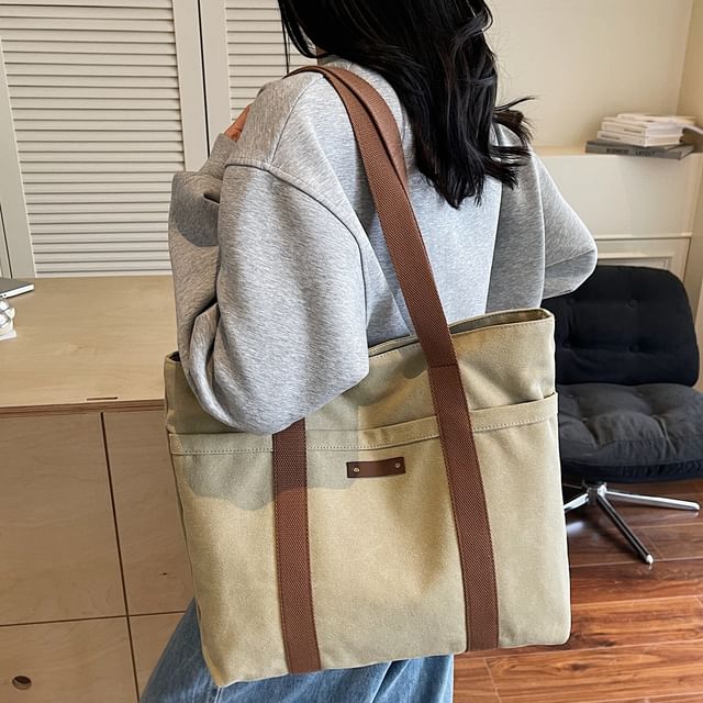 Melois-Textile Two Tone Tote Bag
