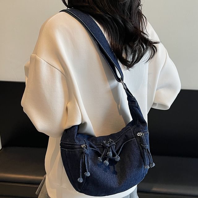 Melois-Washed Denim Crossbody Bag