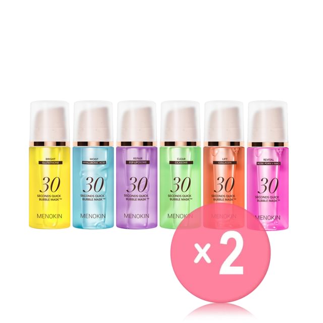 MENOKIN-30 Seconds Quick Bubble Mask - 6 Types 2pcs Bundle Set