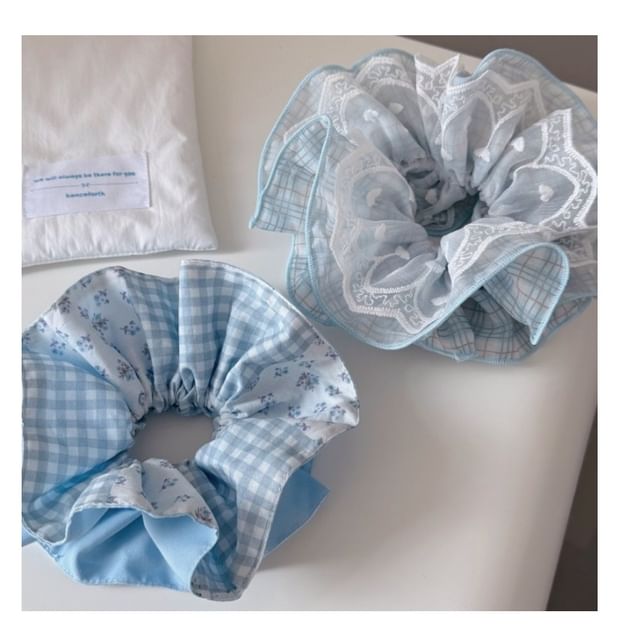 Mentosi-Gingham Scrunchie
