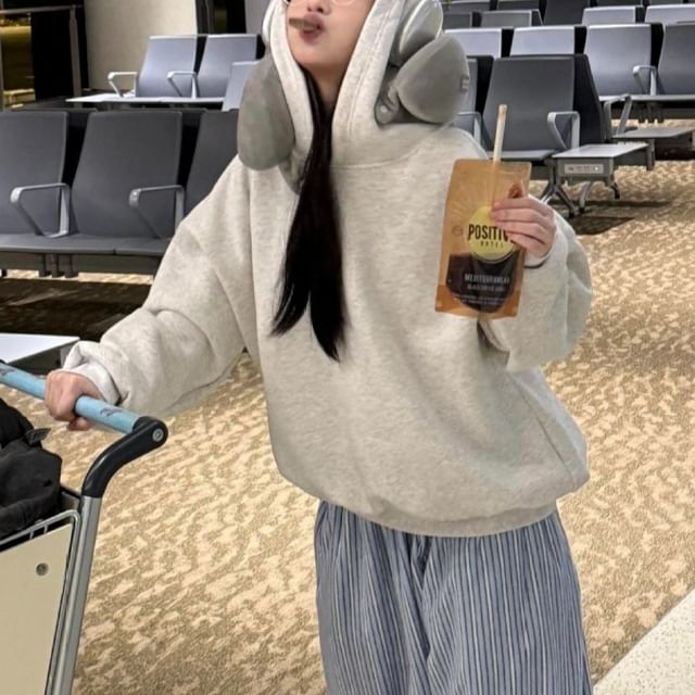 Metonymph-Plain Oversized Hoodie