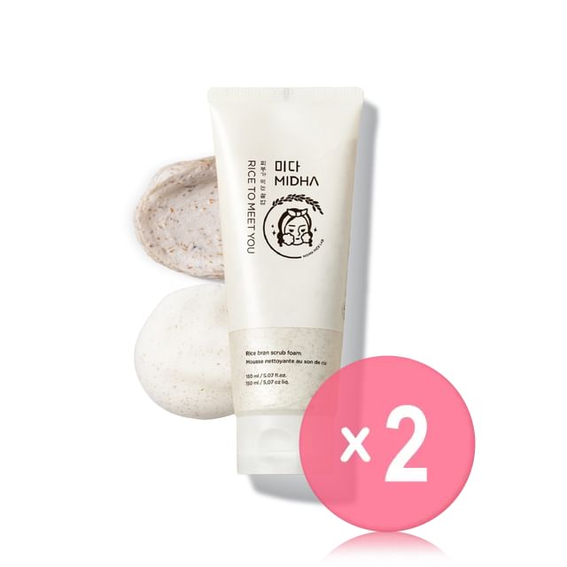 MIDHA-Rice Bran Scrub Foam 2pcs Bundle Set