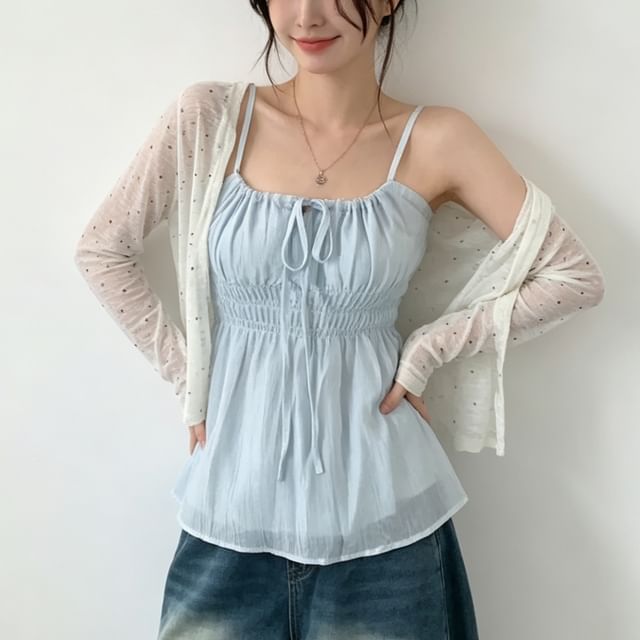 MIKIGA-Scoop Neck Plain Camisole Top