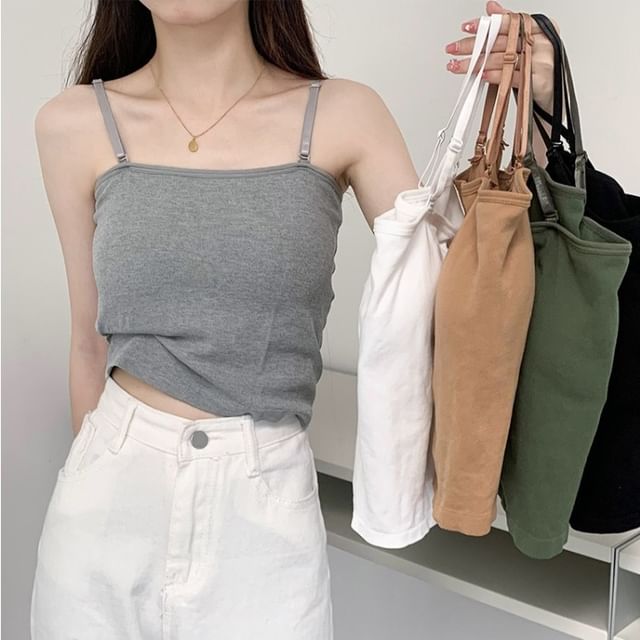 Mikiko-Plain Padded Slim Fit Cami Top
