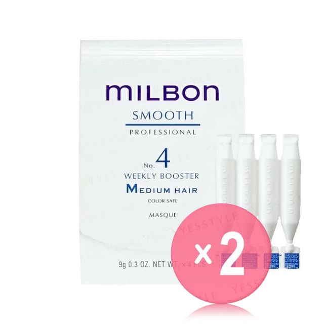MILBON-Global Milbon Smooth Professional Weekly Booster No4 Medium Hair 2pcs Bundle Set