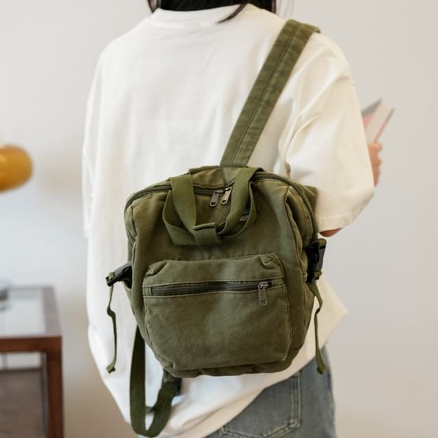 Milha-Plain Canvas Backpack