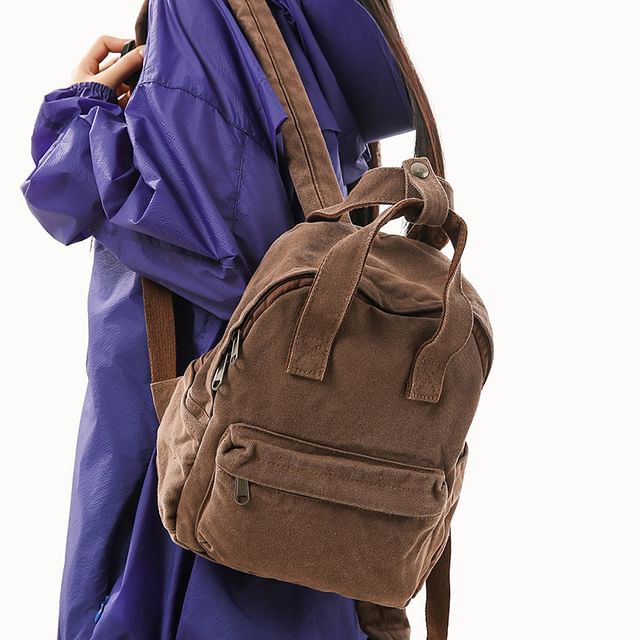 Milha-Plain Canvas Backpack