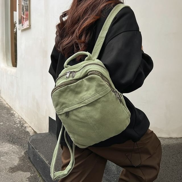 Milha-Plain Canvas Backpack