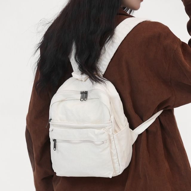 Milha-Plain Canvas Backpack