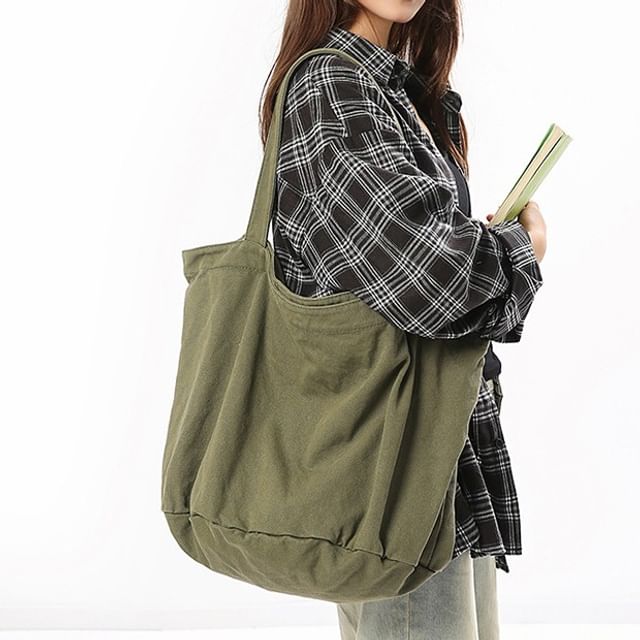 Milha-Plain Canvas Tote Bag