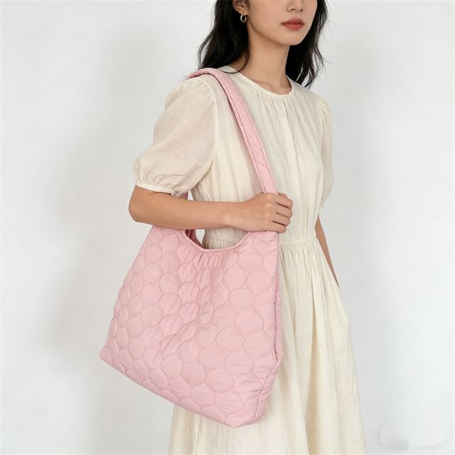 Milha-Plain Quilted Tote Bag