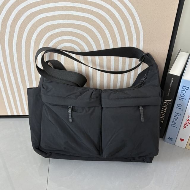 Milha-Plain Zip Crossbody Bag