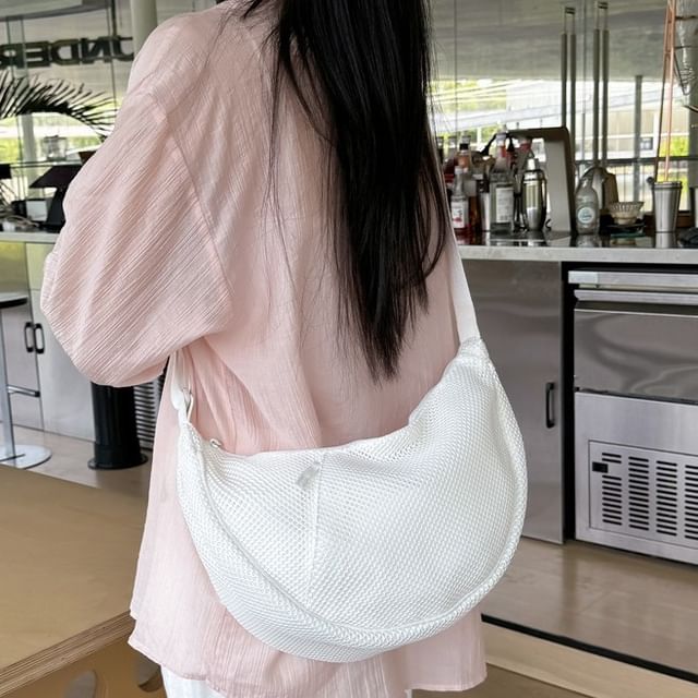 Milha-Plain Zip Crossbody Bag