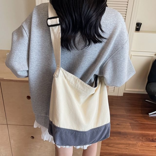 Milha-Two Tone Canvas Crossbody Bag