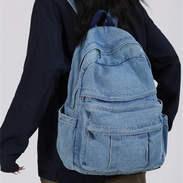 Milha-Washed Denim Backpack