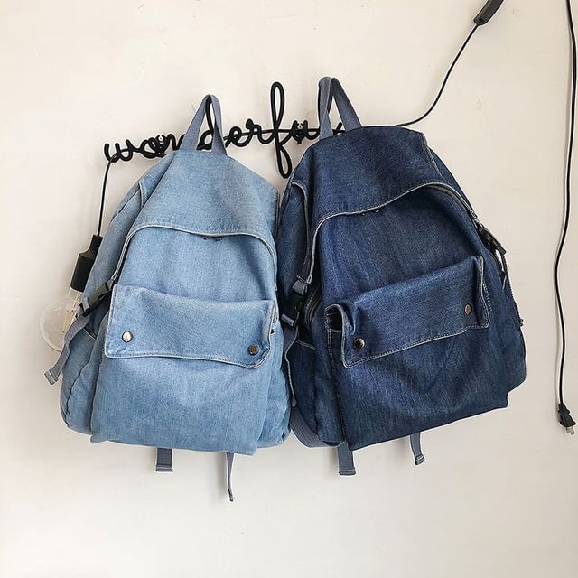 Milha-Washed Denim Backpack