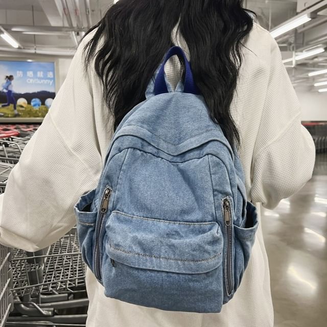 Milha-Washed Denim Backpack