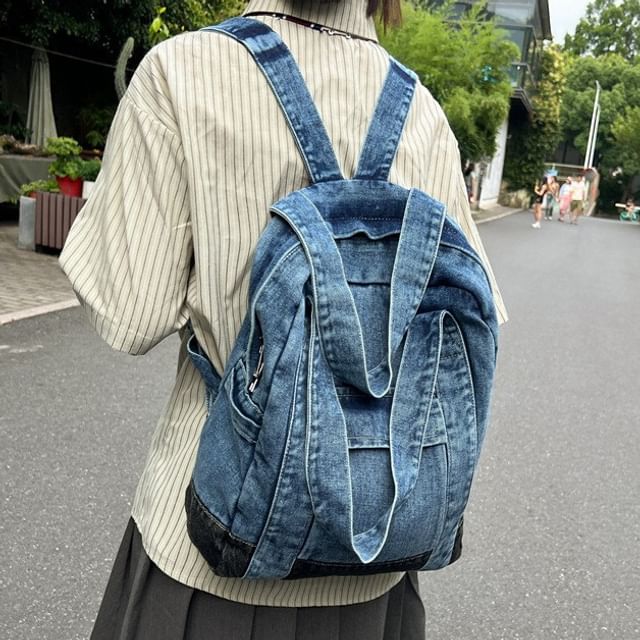Milha-Washed Denim Backpack
