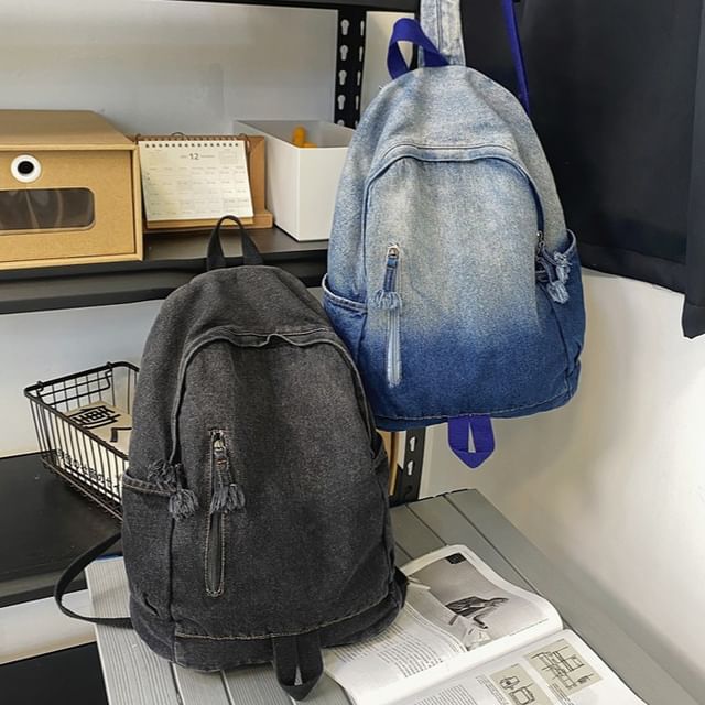 Milha-Washed Denim Backpack