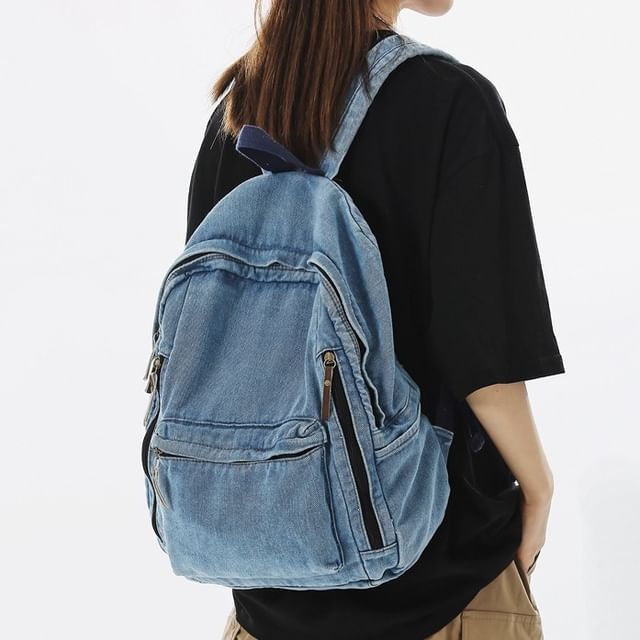 Milha-Washed Denim Backpack