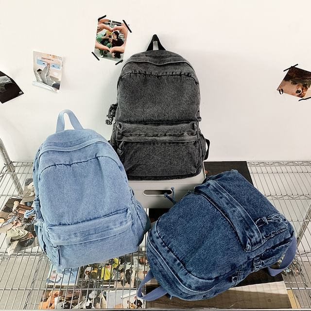 Milha-Washed Denim Backpack