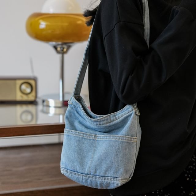 Milha-Washed Denim Bucket Bag