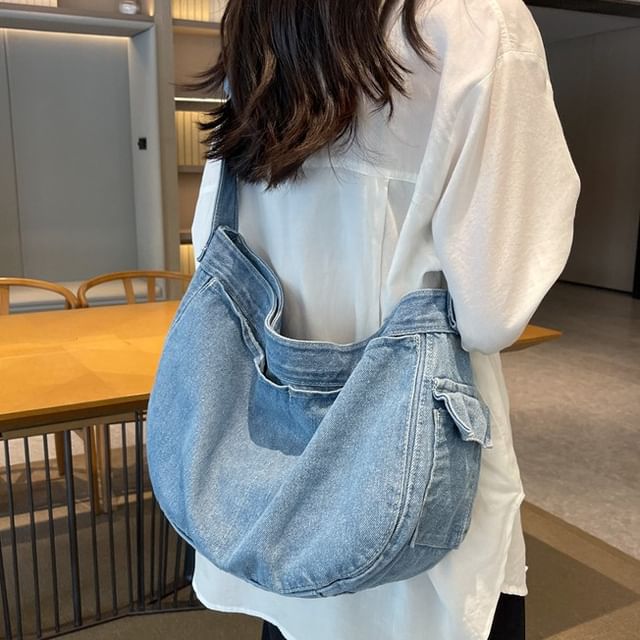 Milha-Washed Denim Crossbody Bag
