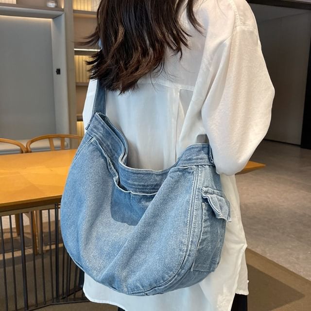 Milha-Washed Denim Crossbody Bag