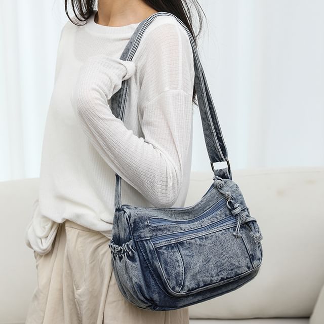 Milha-Washed Denim Crossbody Bag