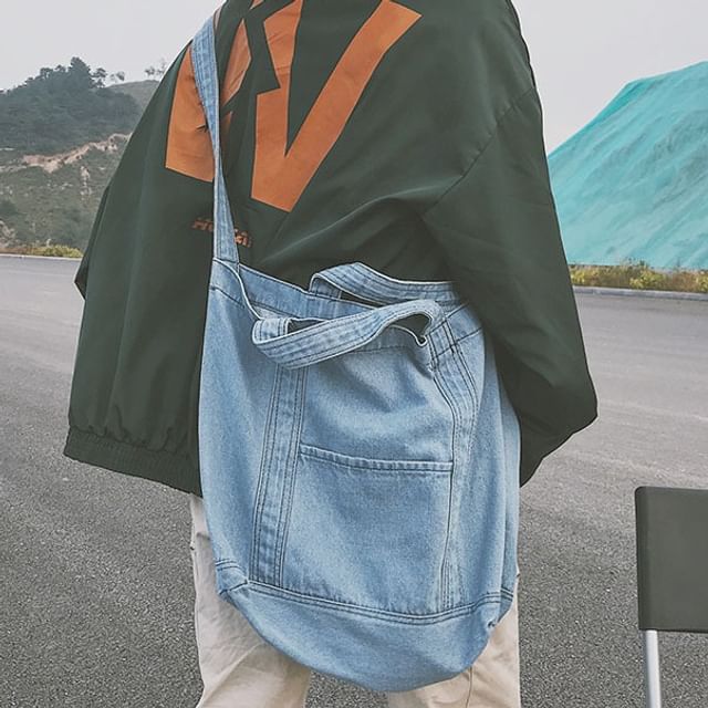 Milha-Washed Denim Tote Bag
