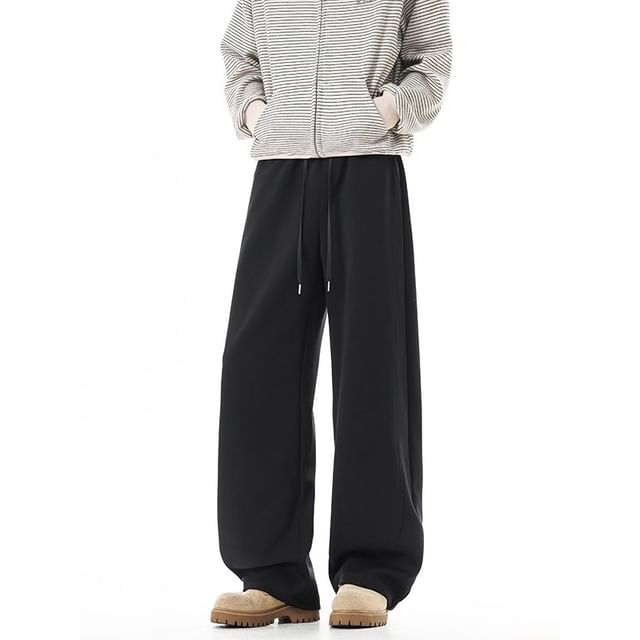 Mimiyox-Mid Rise Plain Baggy Sweatpants