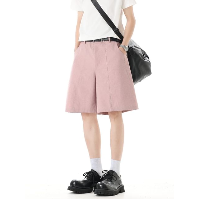 Mimiyox-Mid Rise Plain Shorts