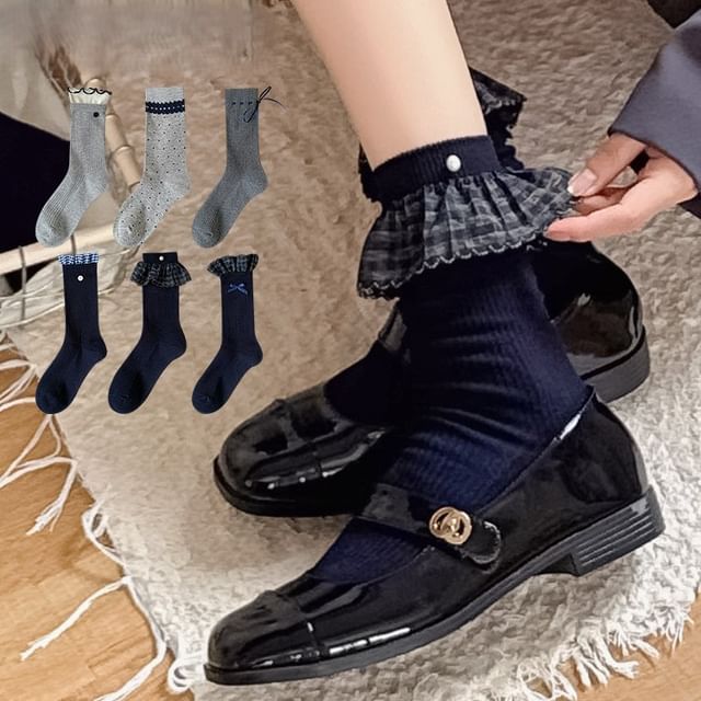 Mimiyu-Cotton Crew Socks Set