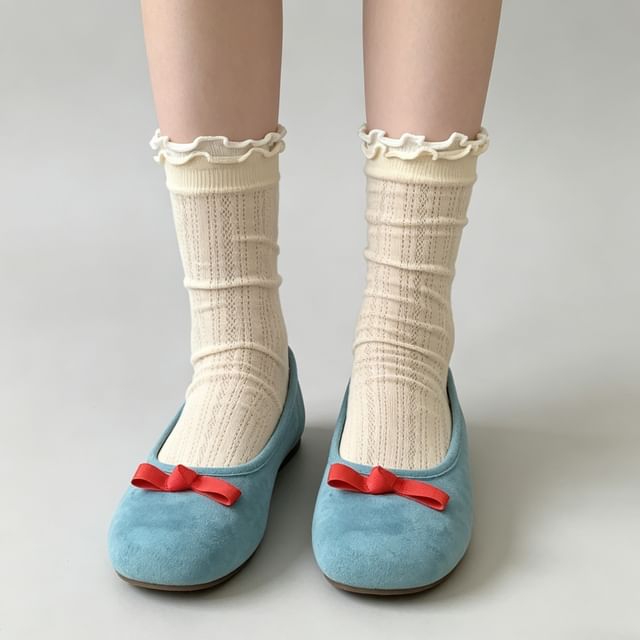 Mimiyu-Frill Trim Ankle Socks Set