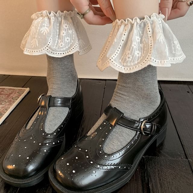 Mimiyu-Lace Ruffle Socks Set