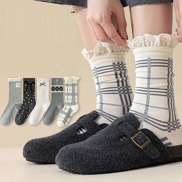 Mimiyu-Lace Trim Socks Set