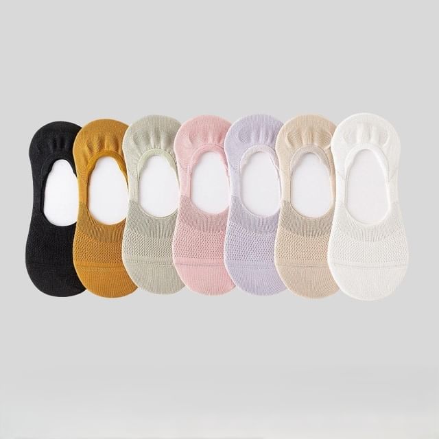 Mimiyu-Plain No Show Socks