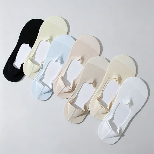 Mimiyu-Plain Sheer No Show Socks