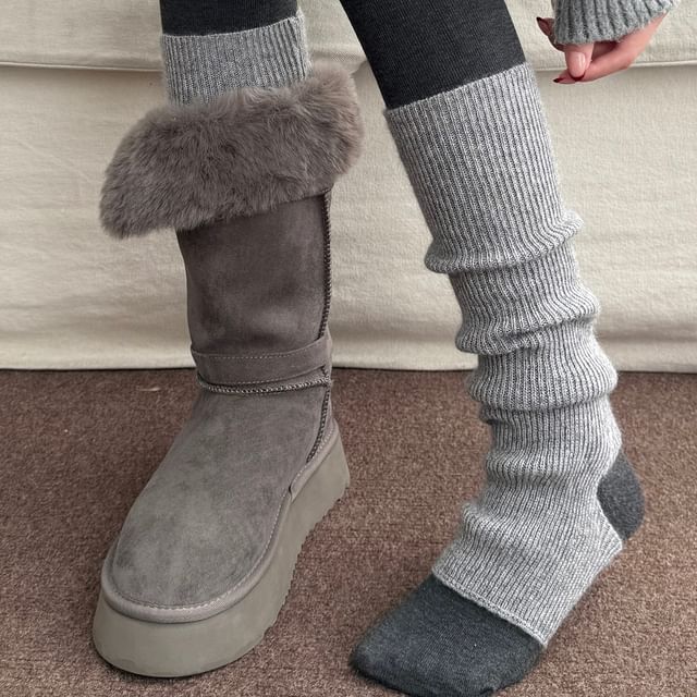 Mimiyu-Plain Stirrup Leg Warmers Set
